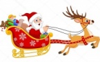 Le traineau du Père Noël avec ses rennes en déambulation (M. Beridon) 