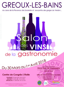 Salon des vins et de la gastronomie à Gréoux Salon des vins et de la gastronomie à Gréoux