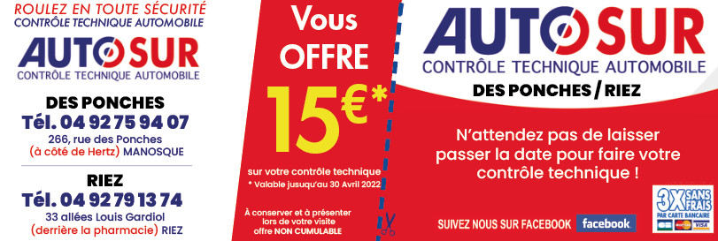 [Centre de contrôle Auto ] autosur des Ponches et Autosur Riez, deux centres de contrôle technique ! 🚗