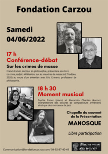 LES RENDEZ-VOUS CULTURELS DE LA FONDATION CARZOU POUR JUIN LES RENDEZ-VOUS CULTURELS DE LA FONDATION CARZOU POUR JUIN