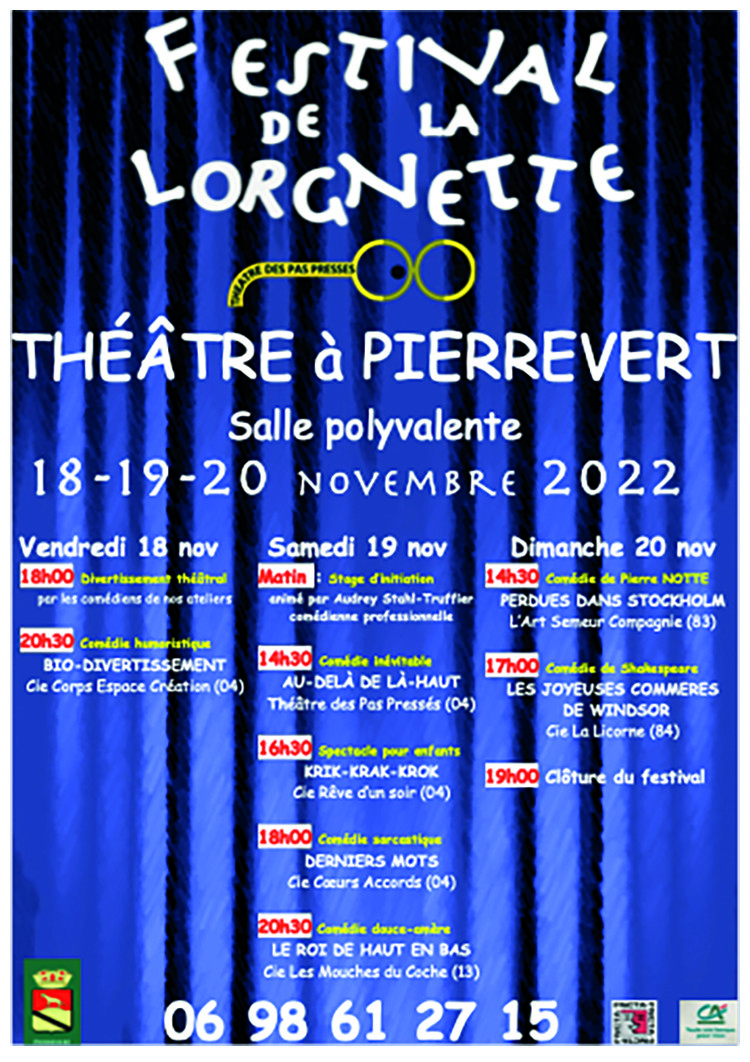 LE FESTIVAL DE LA LORGNETTE 1ÈRE ÉDITION À PIERREVERT LES 18, 19 ET 20 NOVEMBRE 2022