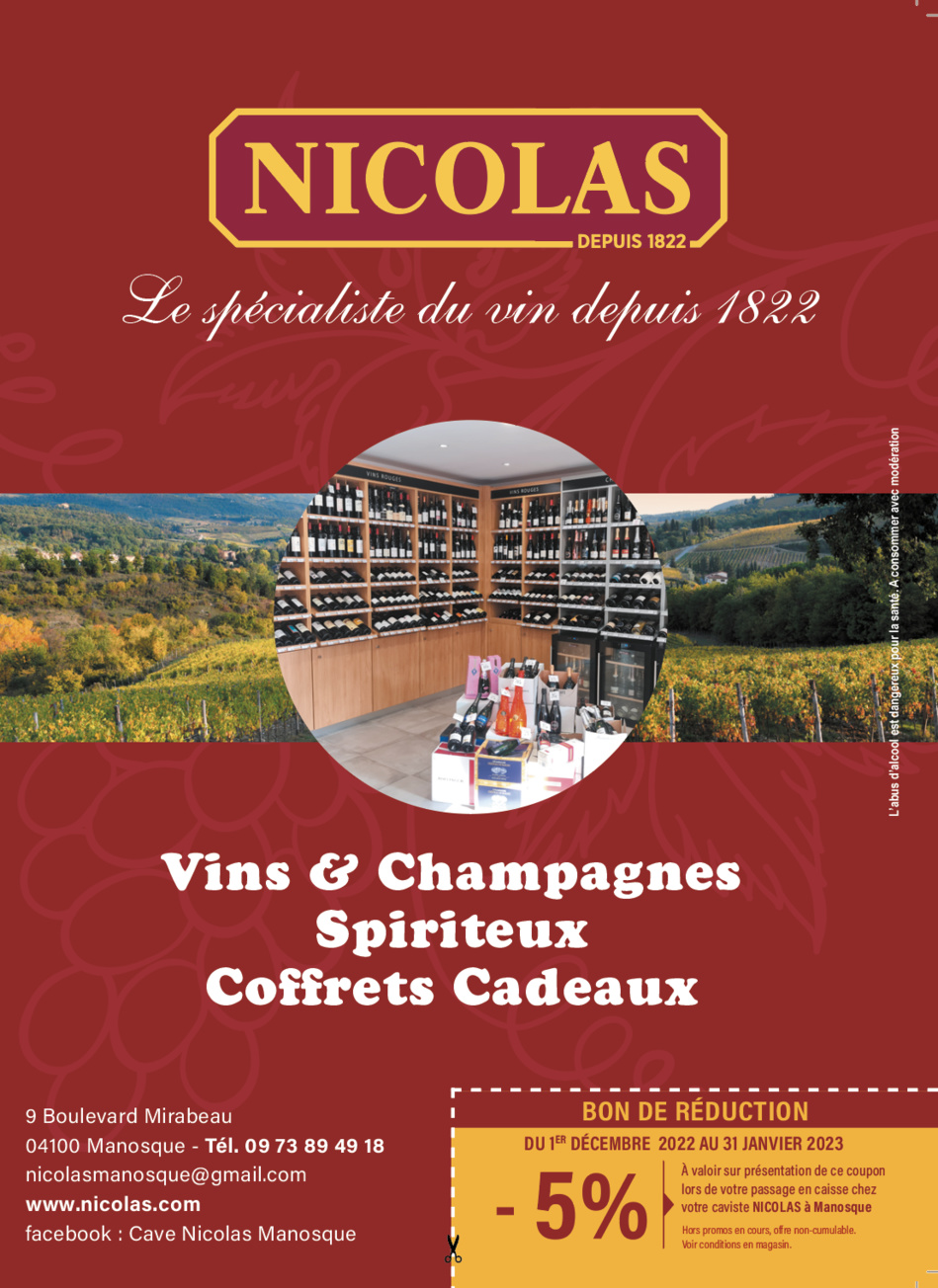 NICOLAS CAVISTE DEPUIS 200 ANS S'INSTALLE À MANOSQUE !