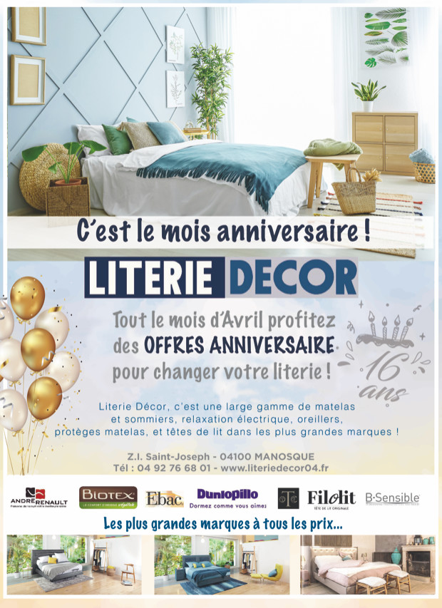 16 ans de service,  de savoir-faire et de conseils pour literie décor à Manosque