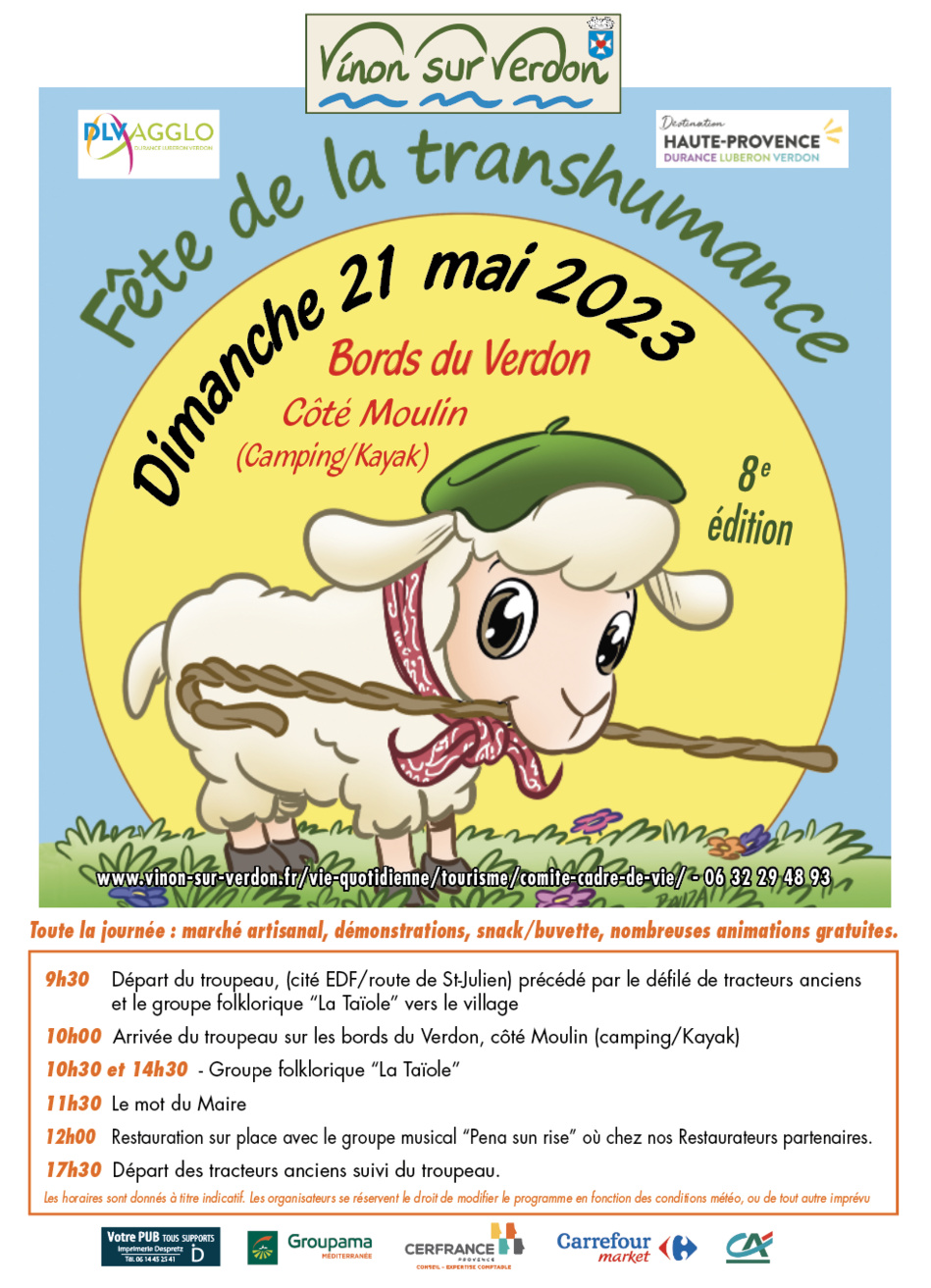 LA TRANSHUMANCE EN FÊTE À VINON SUR VERDON LE 21 MAI 2023 LA TRANSHUMANCE EN FÊTE À VINON SUR VERDON LE 21 MAI 2023
