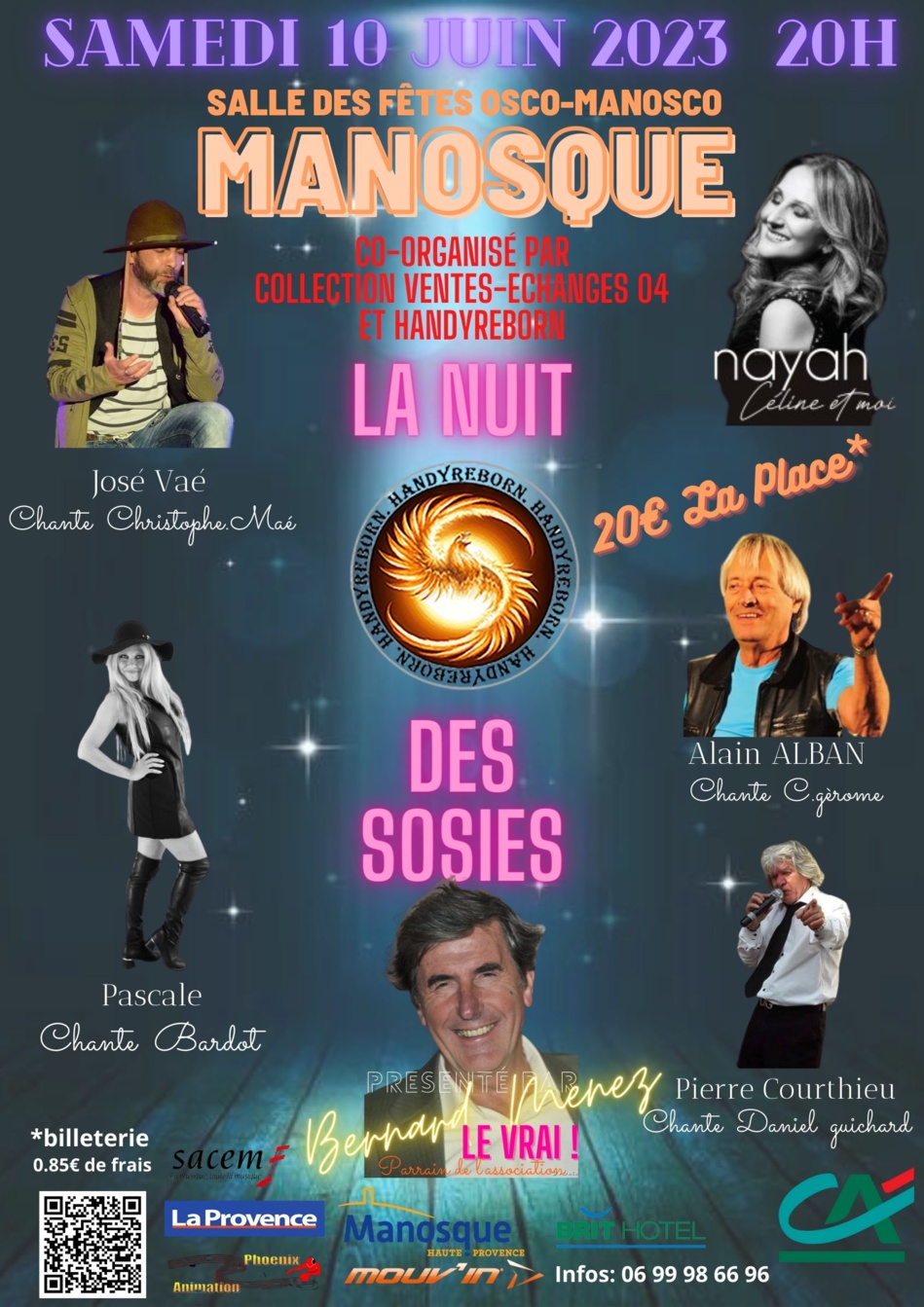 La salle Osco Manosco  accueillera la nuit des sosies #3 le 10 juin 2023