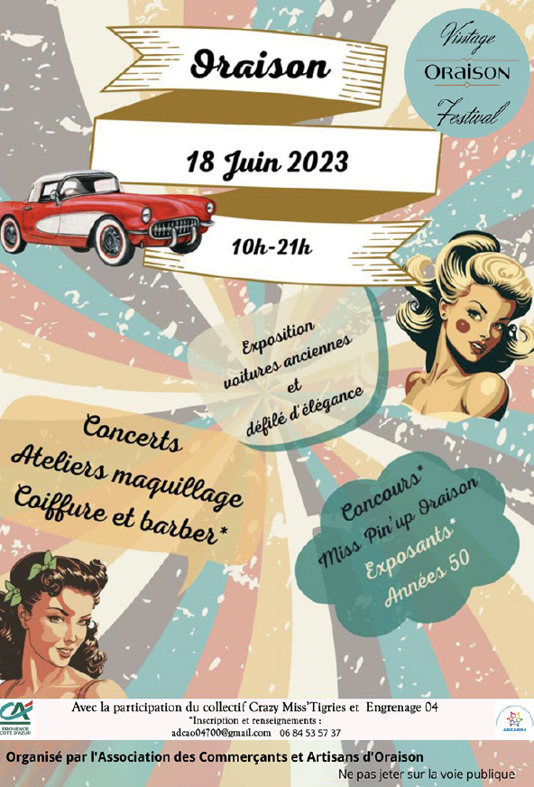 ORAISON : le 1er Vintage Festival se déroulera  le dimanche 18 juin 2023