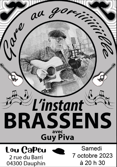 GEORGES BRASSENS EST À L’HONNEUR LE 7 OCTOBRE À LOU CAPEU À DAUPHIN GEORGES BRASSENS EST À L’HONNEUR LE 7 OCTOBRE À LOU CAPEU À DAUPHIN