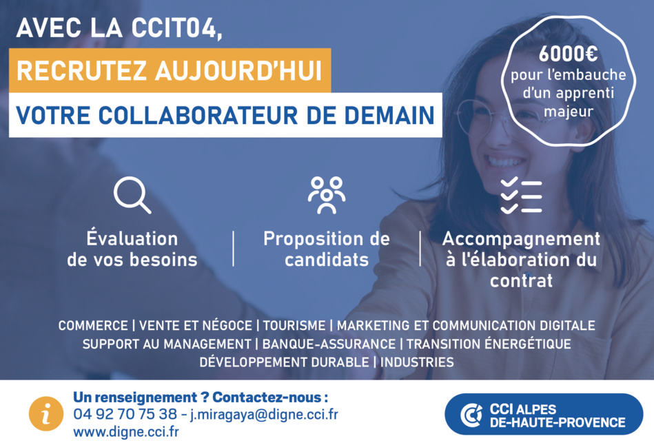 Chefs d’entreprise :  Recrutez un apprenti avec la CCIT04 et propulsez votre activité