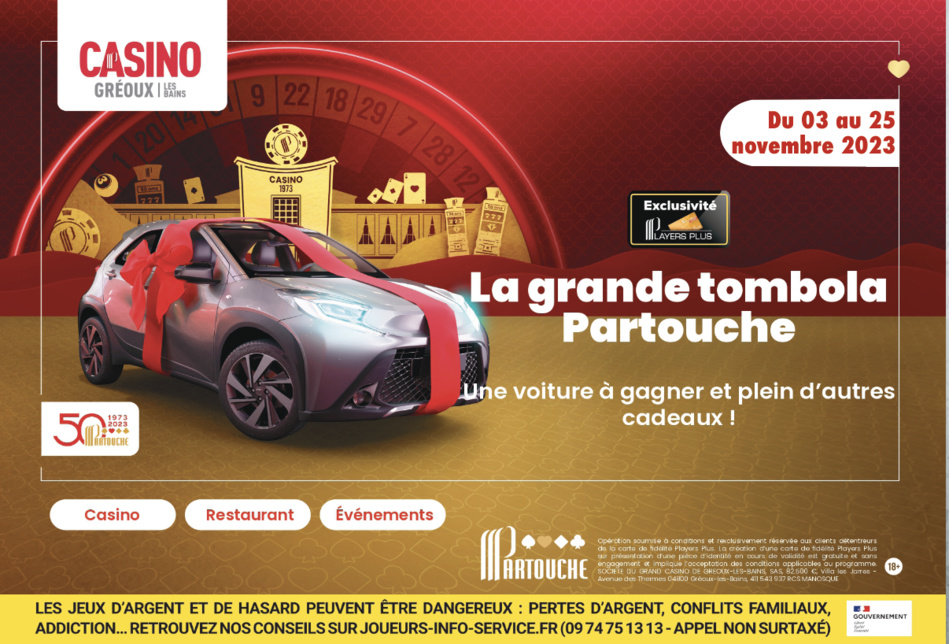 Novembre : le mois de la tombola au Casino de Gréoux-Les-Bains Novembre : le mois de la tombola au Casino de Gréoux-Les-Bains