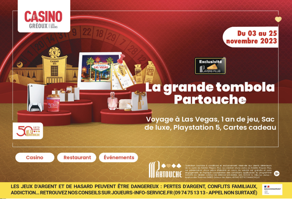 Novembre : le mois de la tombola au Casino de Gréoux-Les-Bains Novembre : le mois de la tombola au Casino de Gréoux-Les-Bains