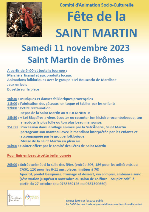 Fête de la Saint Martin samedi 11 novembre