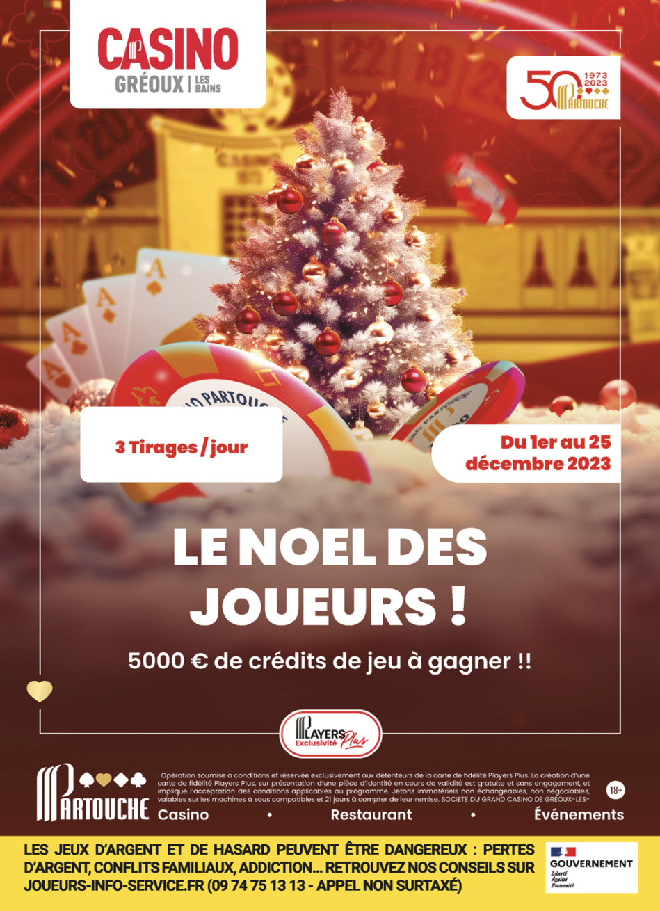LES FÊTES DE FIN D'ANNÉE AU CASINO PARTOUCHE DE GREOUX-LES BAINS