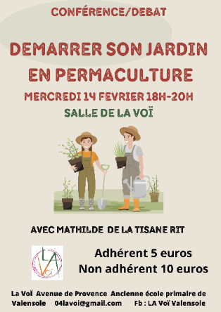 Balade botanique et conférence débat sur la permaculture proposées par la Voï à Valensole. Balade botanique et conférence débat sur la permaculture proposées par la Voï à Valensole.