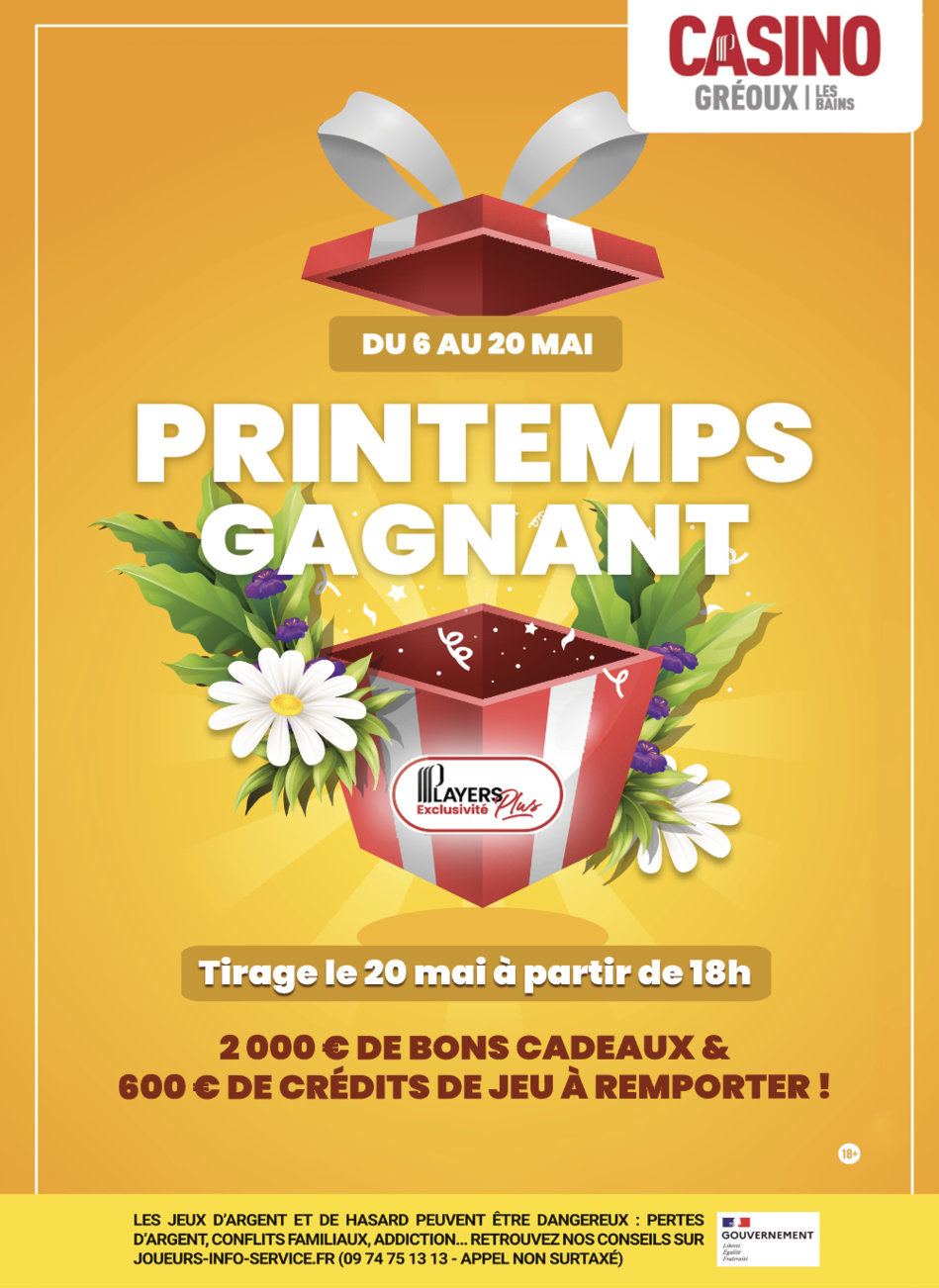 Le printemps s'invite au Casino Partouche de Gréoux-Les-Bains Le printemps s'invite au Casino Partouche de Gréoux-Les-Bains