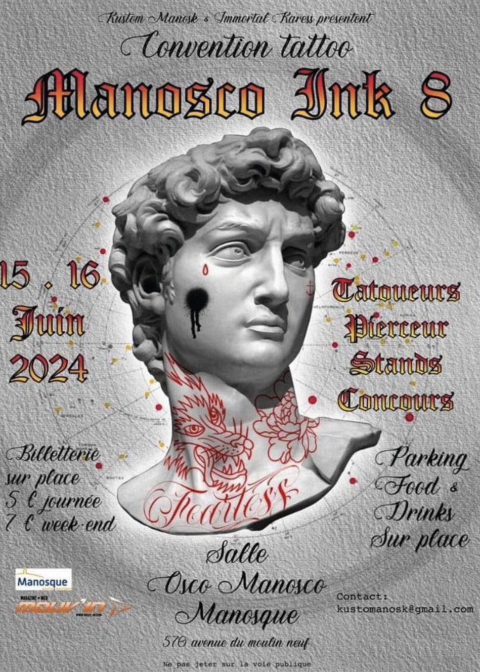 convention tattoo Manosco ink 8, Un incontournable les 15 et 16 juin 2024.