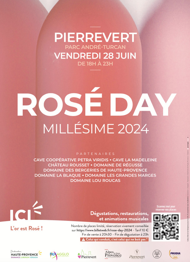 Rosé Day, millésime 2024 le vendredi 28 juin à Pierrevert... Rosé Day, millésime 2024 le vendredi 28 juin à Pierrevert...