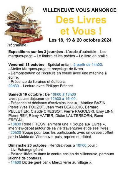 Des Livres Et Vous,  1ère édition les 18,19  et 20 octobre 2024 Des Livres Et Vous,  1ère édition les 18,19  et 20 octobre 2024