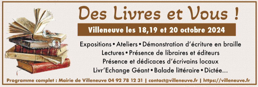 Des Livres et Vous, 1ère édition les 18,19 et 20 octobre 2024 Des Livres et Vous, 1ère édition les 18,19 et 20 octobre 2024