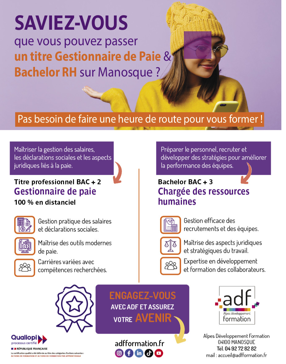 ADF FORMATION : UN CENTRE DE FORMATION PROCHE DE VOUS ! ADF FORMATION : UN CENTRE DE FORMATION PROCHE DE VOUS !