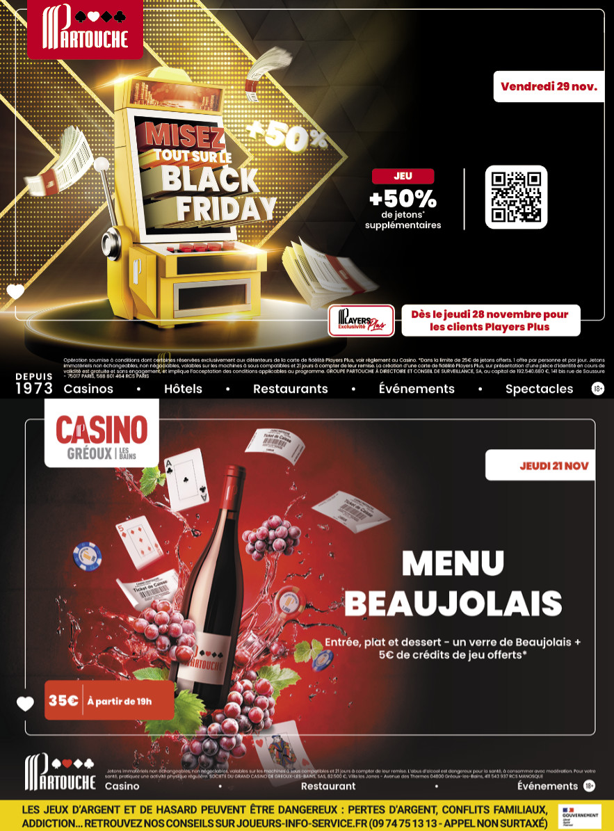 Un mois de novembre chargé en évènements au Casino de Gréoux-Les-Bains ! Un mois de novembre chargé en évènements au Casino de Gréoux-Les-Bains !