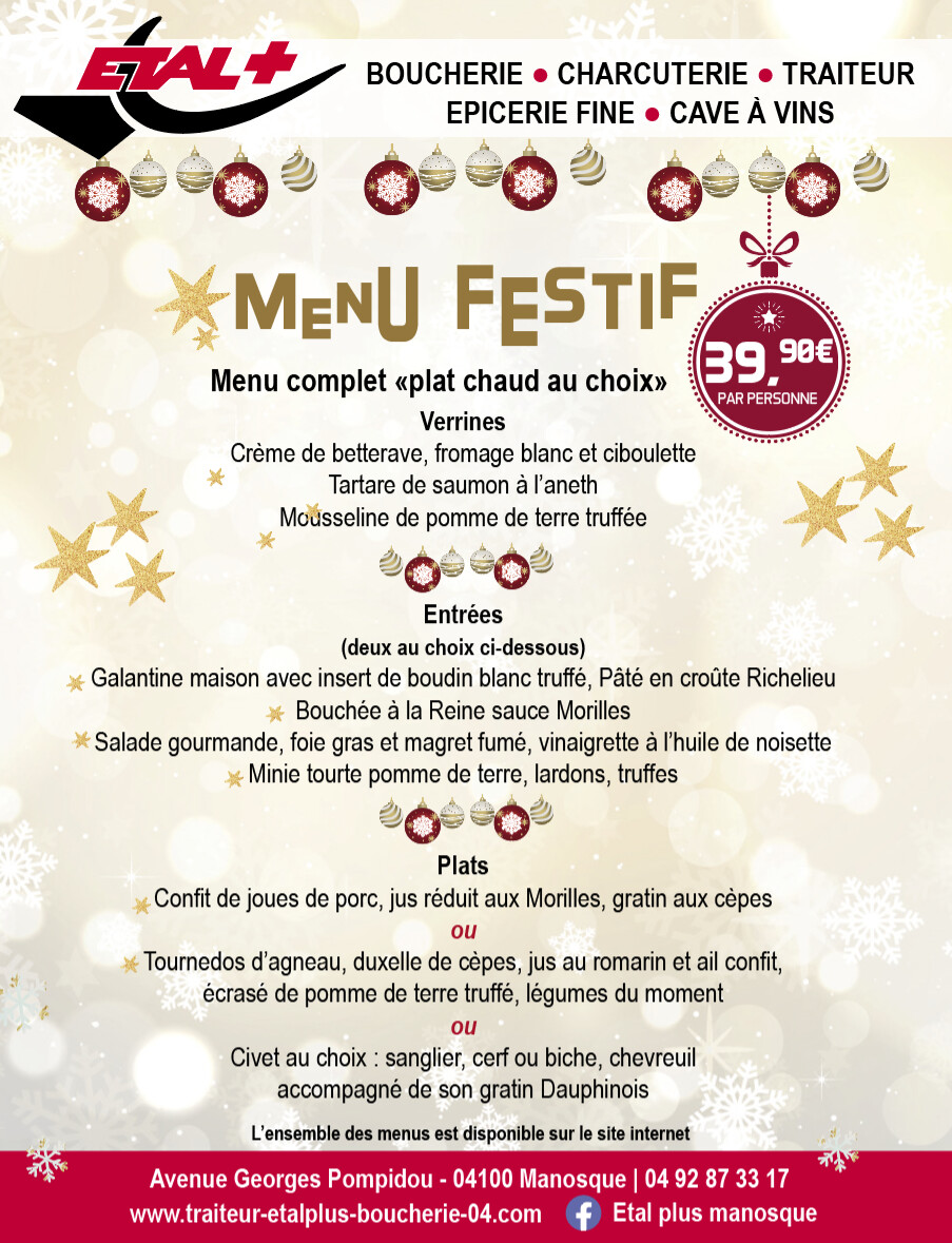 Étal+ Manosque : des produits d’exception  pour vos repas de fête Étal+ Manosque : des produits d’exception  pour vos repas de fête