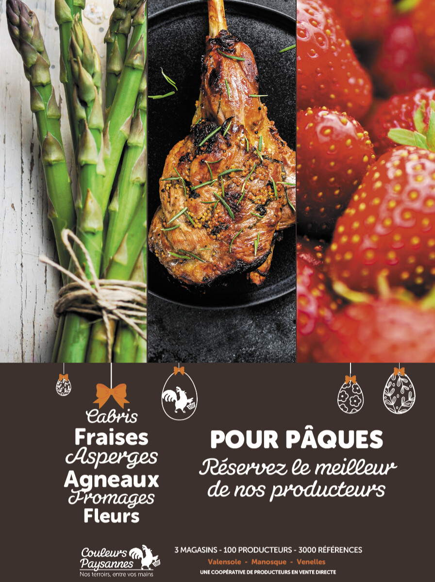 Célébrez Pâques avec Couleurs Paysannes : fraîcheur, terroir  et gourmandise au rendez-vous ! Célébrez Pâques avec Couleurs Paysannes : fraîcheur, terroir  et gourmandise au rendez-vous !