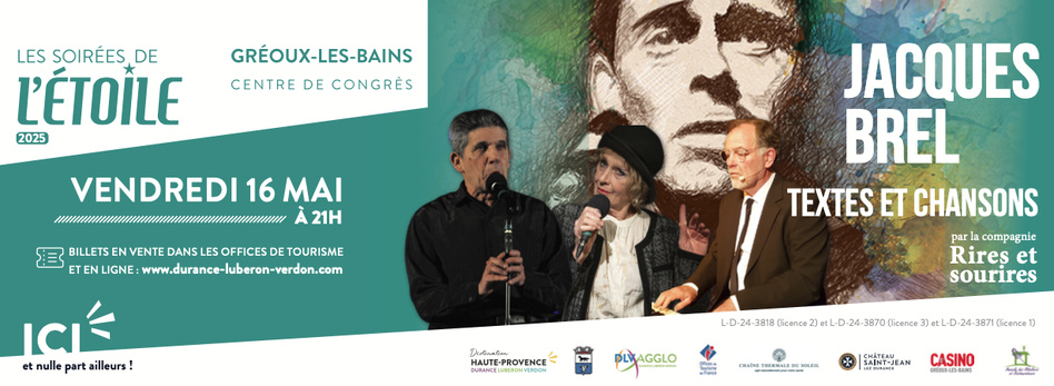 Jacques Brel, textes et  chansons le 16 mai sur la  scène du centre de congrès