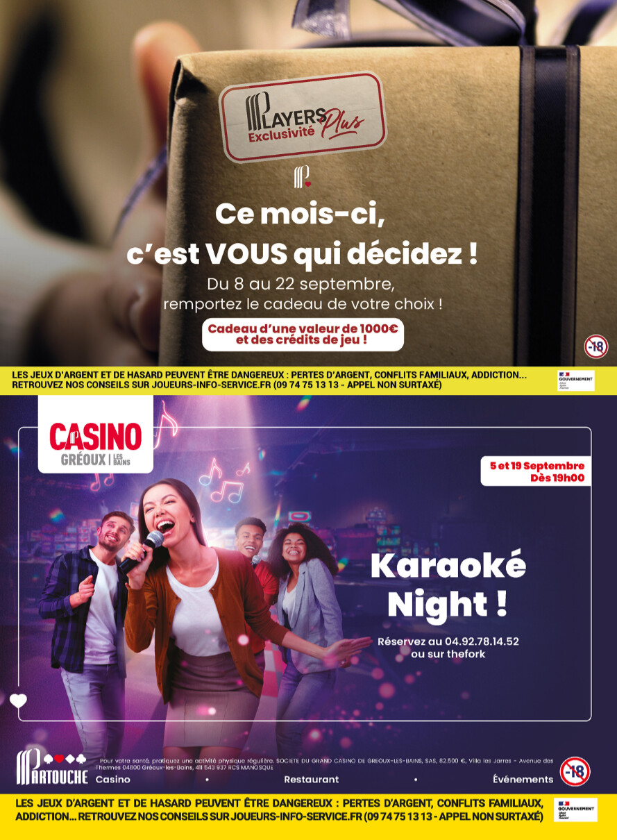 Une rentrée pleine de surprises et de jeux au Casino partouche ! Une rentrée pleine de surprises et de jeux au Casino partouche !