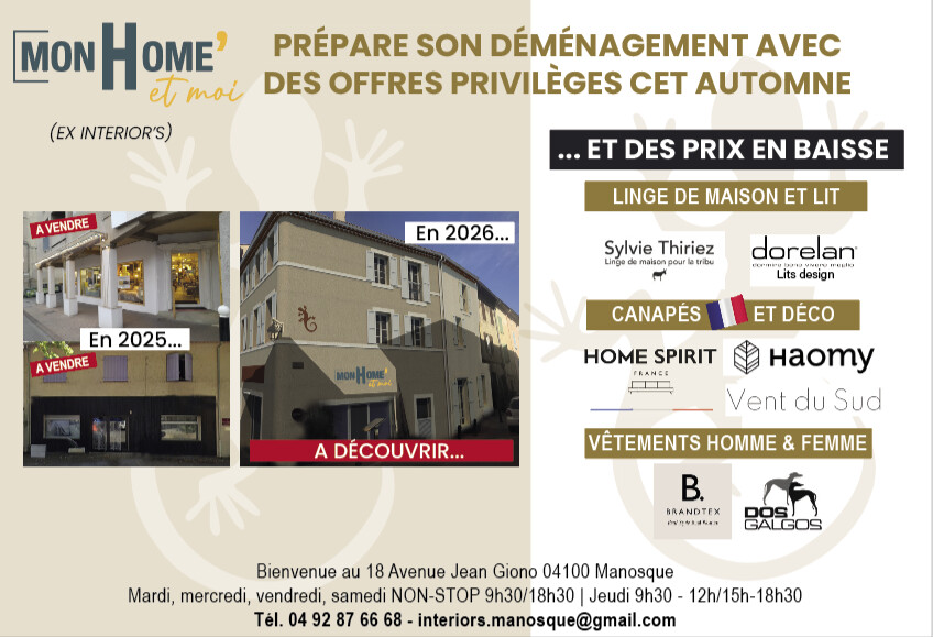 Mon Home'et moi Le showrooom des grandes marques en coeur de ville va déménager