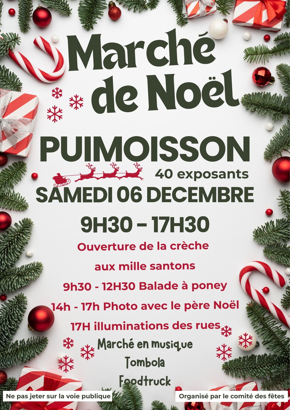 Samedi 6 décembre :  La magie de Noël  s’empare de Puimoisson