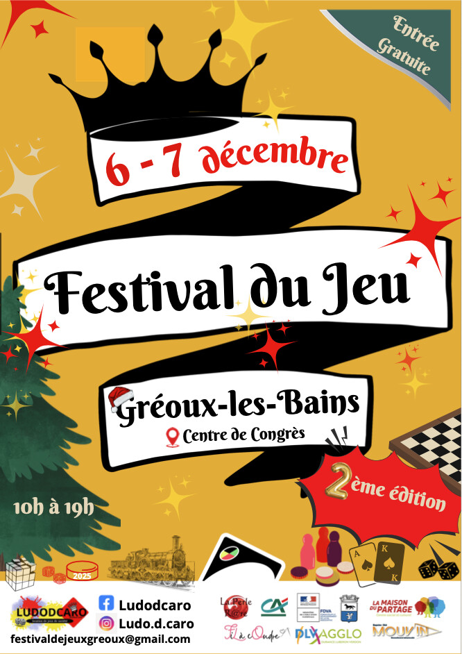 Le Festival du Jeu revient à Gréoux-les-Bains  les 6 et 7 décembre