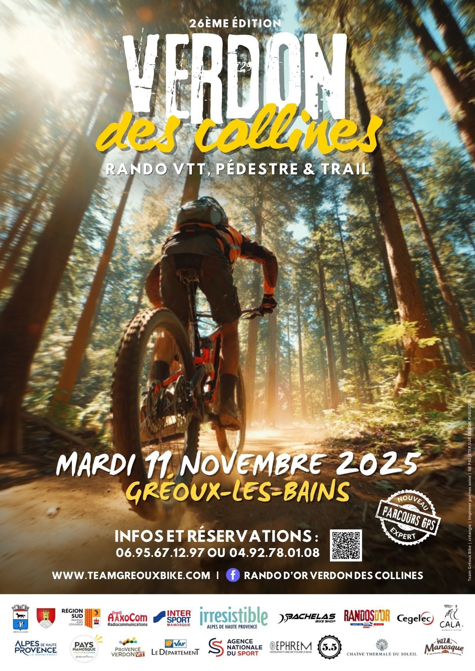 VERDON DES COLLINES 26È ÉDITION, LA FÊTE DU VTT LE 11 NOVEMBRE ! VERDON DES COLLINES 26È ÉDITION, LA FÊTE DU VTT LE 11 NOVEMBRE !