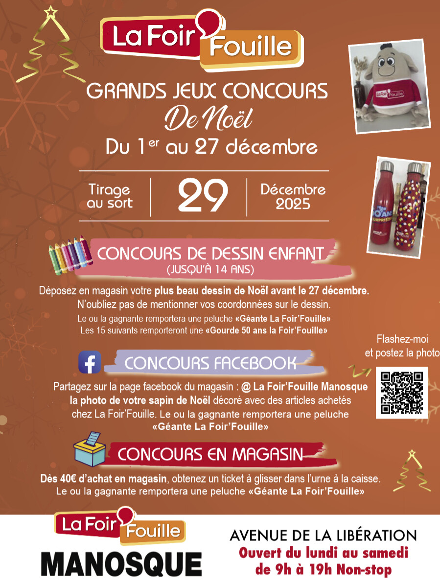 La Foir Fouille Manosque fête noël 2025