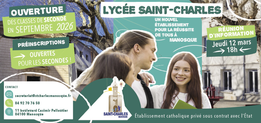 L’Ensemble Saint-Charles ouvre son lycée : premières classes de Seconde à la rentrée 2026 !