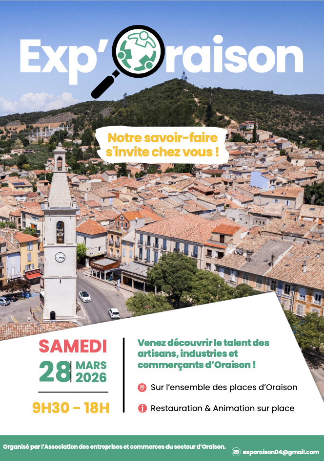 Exp’oraison : LE GRAND  RENDEZ-VOUS DES MÉTIERS  ET DES ENTREPRISES LOCALES