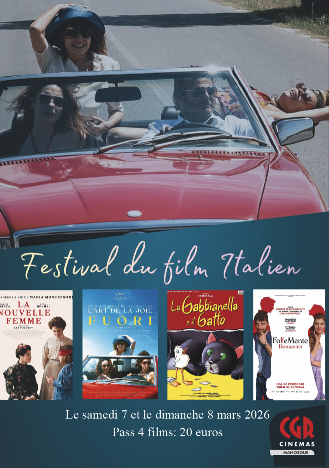 FESTIVAL DU FILM ITALIEN LES 7 ET 8 MARS ORGANISÉ PAR LE COMITÉ DE JUMELAGE MANOSQUE VOGHERA