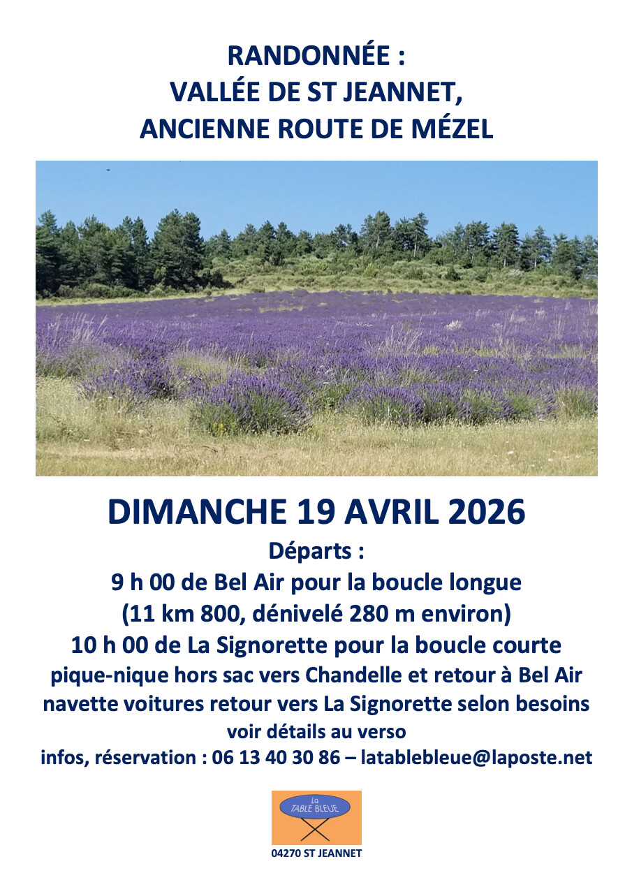 Rando de printemps : cap sur la vallée de St-Jeannet avec La Table Bleue !