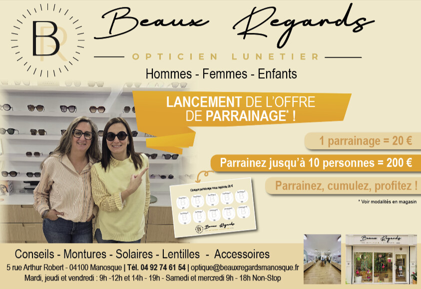Beaux Regards, l’opticien  qui vous ressemble  à Manosque !