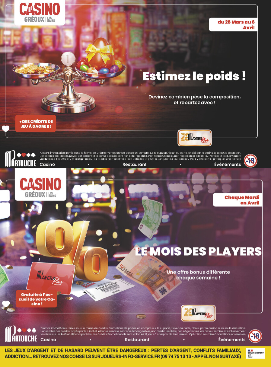 Avril s’annonce animé au Casino Partouche ! Jeux,  surprises et plus encore...