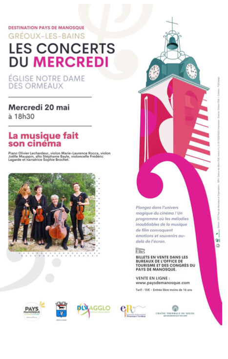 La musique fait son cinéma lors des concerts du mercredi le mercredi 20 mai