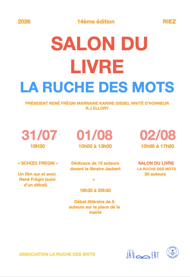 Le salon «La Ruche des Mots»  revient à Riez du 31 juillet  au 2 août pour sa 14e édition