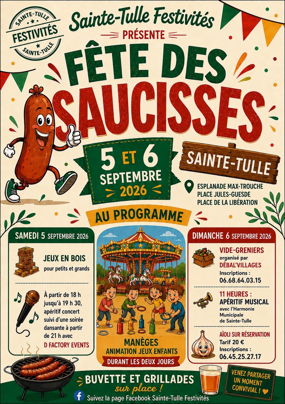 Sainte-Tulle fête les saucisses  du 5 au 6 septembre