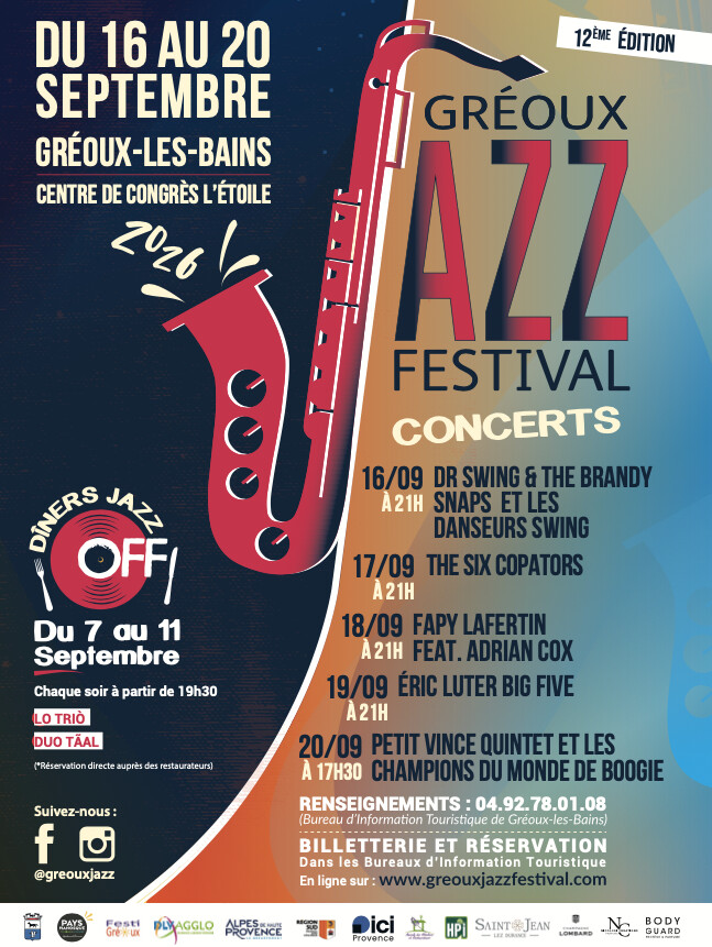 Place au jazz : le Gréoux Jazz Festival revient  du 16 au 20 septembre !