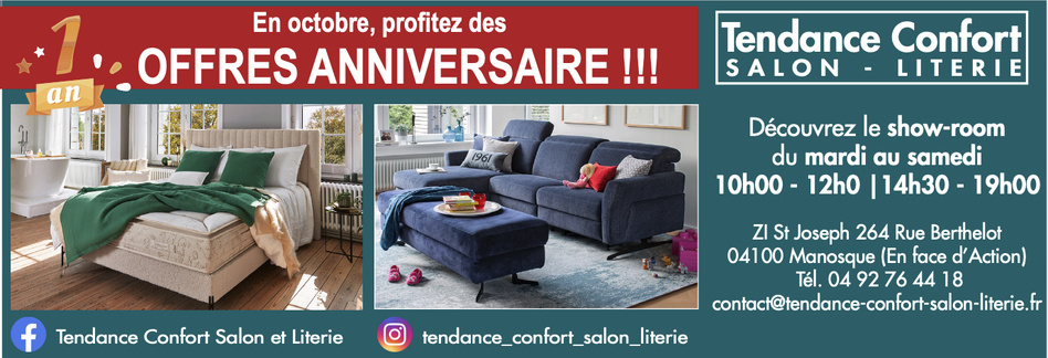 Tendance Confort fête son 1er anniversaire !