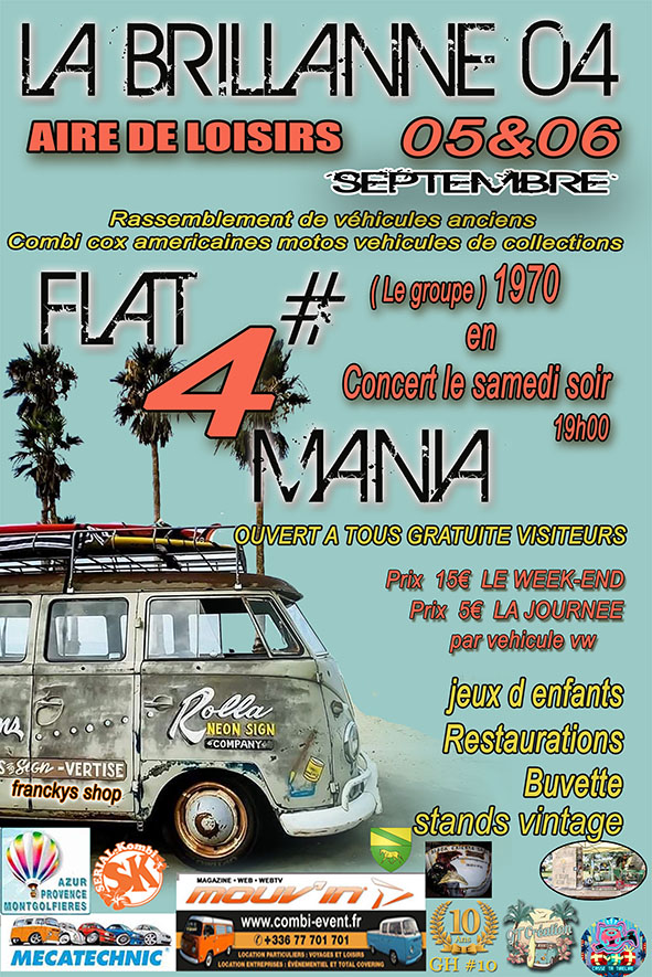 C'est ce week-end à la Brillanne: Flat 4 mania, rassemblement vw et voitures anciennes
