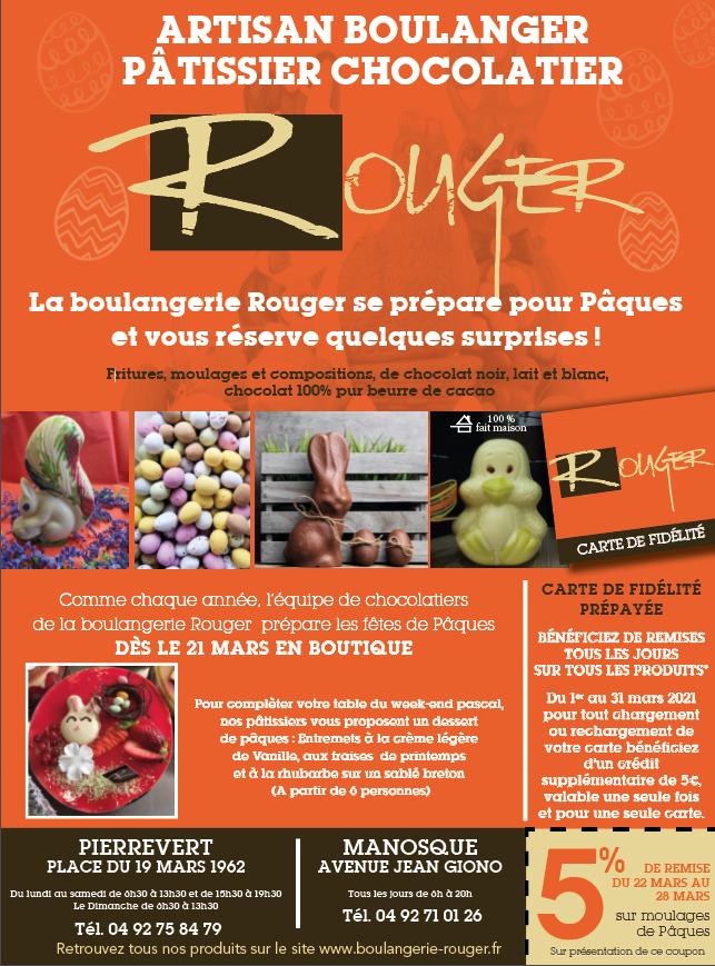 [Pâques] La tradition de Pâques ches Rouger à Manosque et Pierrevert