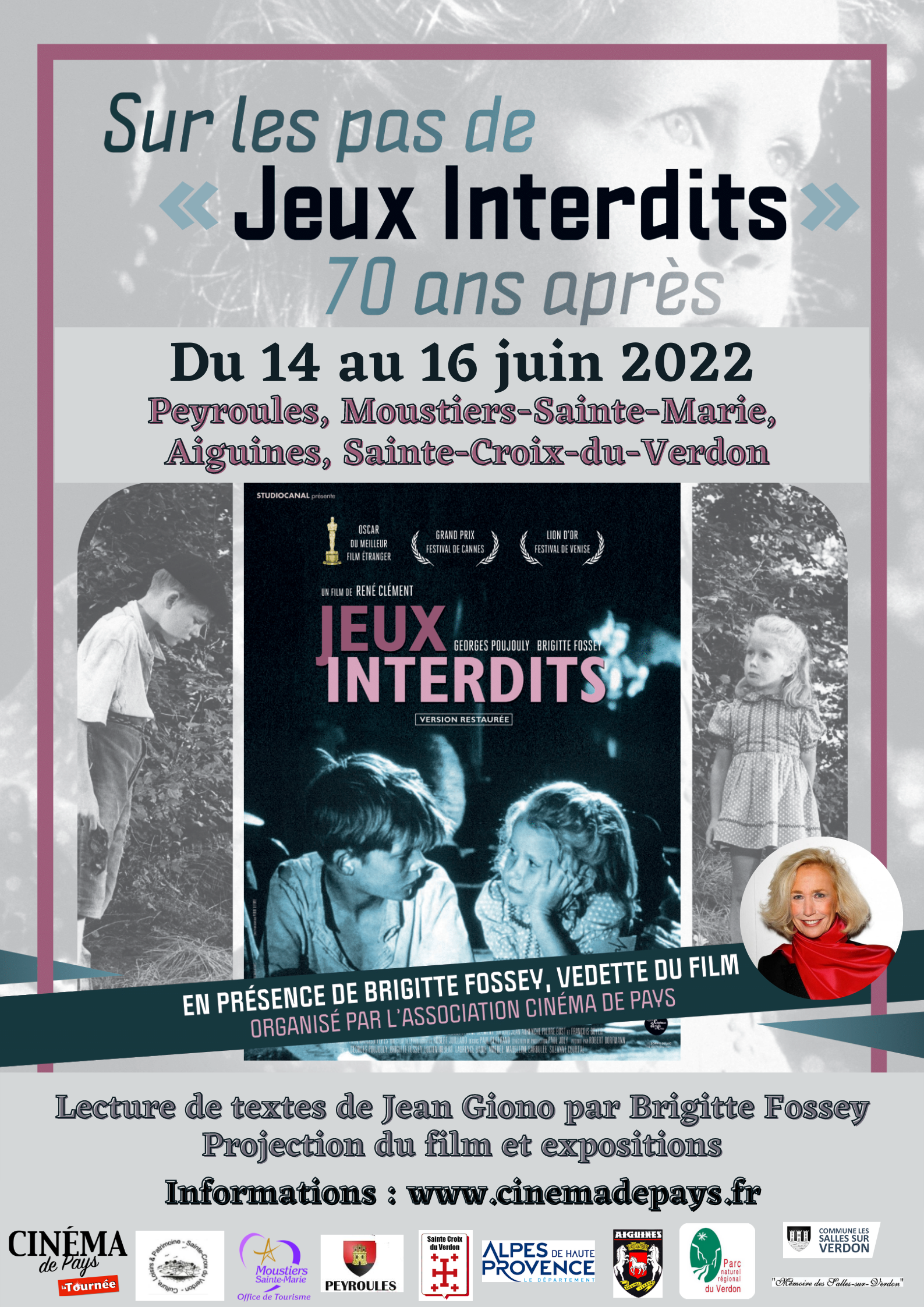BRIGITTE FOSSEY DANS LE PAYS DU VERDON POUR LES 70 ANS DU FILM "JEUX INTERDITS"