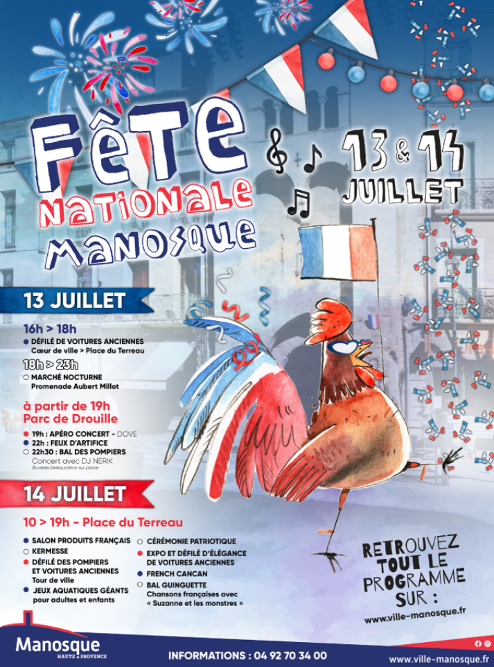 La Fête Nationale : c'est à Manosque que cela se passe ! 🎉