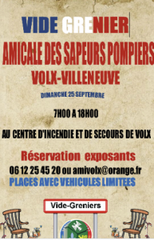 L’AMICALE DES POMPIERS DE VOLX FAIT SON VIDE GRENIER !