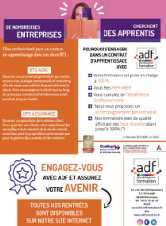 L'APPRENTISSAGE CHEZ ADF C'EST POUR AUJOURD'HUI !